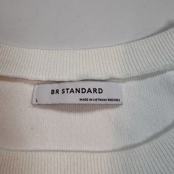 Banana Republic BR Standard Crew Neck White Sweater Women’s Size Large - Picture 2 of 4